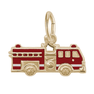 Rembrandt Firetruck - Painted Charm - 10K Gold - 10-1104-1-10K