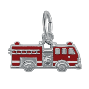 Rembrandt Firetruck - Painted Charm - Silver - 10-1104-1-SS