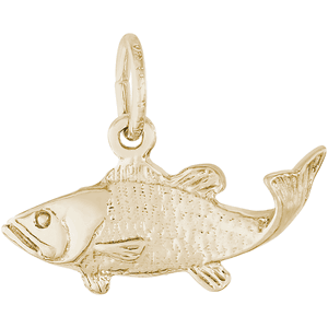 Bass Fish Charm 10K Gold - 10-0487