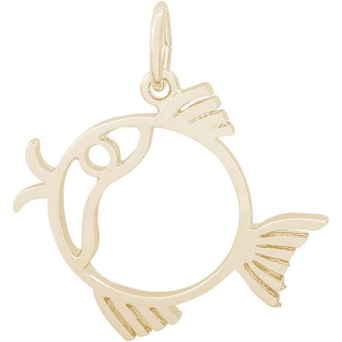 Flat Fish Charm 14K Gold - 10-1502