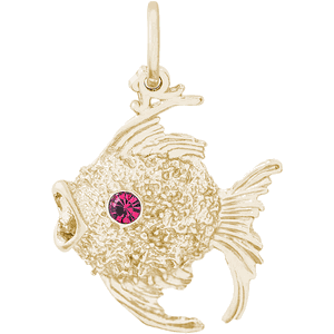 Angelfish with Stones Charm Gold Plated - 10-2641