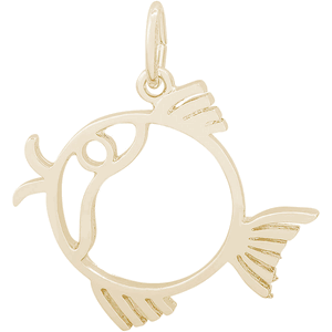 Flat Fish Charm Gold Plated - 10-1502