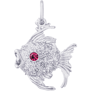 Angelfish with Stones Charm Silver - 10-2641