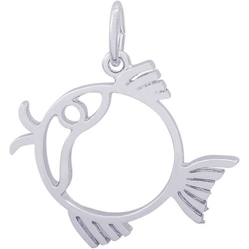 Flat Fish Charm Silver - 10-1502