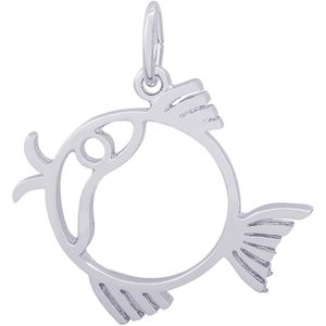 Flat Fish Charm Silver - 10-1502
