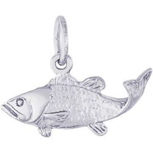 Bass Fish Charm Silver - 10-0487