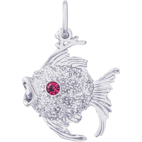 Angelfish with Stones Charm White Gold - 10-2641