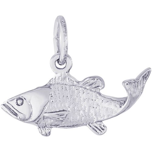 Bass Fish Charm White Gold - 10-0487