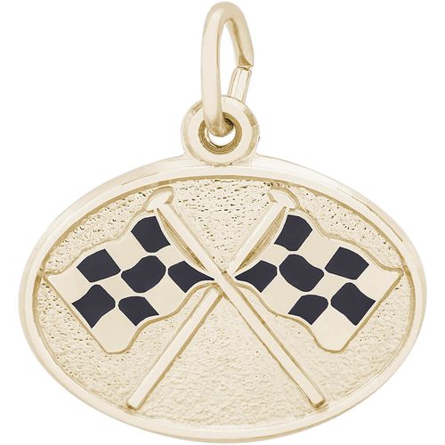 Flags Crossed Charm Gold Plated - 10-8328