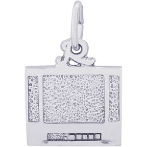Flat Screen Television Charm White Gold - 10-2395