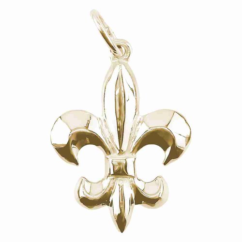 Rembrandt Fleur De Lis - 3d Charm - Gold Plated - 10-1024-0-GP