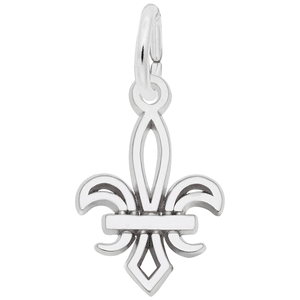 Fleur-De-Lis Charm White Gold - 10-1698