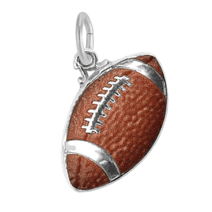 Rembrandt Football - Painted Charm - 14K White Gold - 10-1110-1-14KW