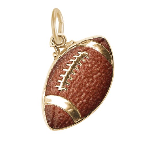 Rembrandt Football - Painted Charm - Gold Plated - 10-1110-1-GP