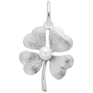 Four Leaf Clover Charm White Gold - 10-1971