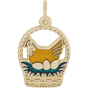 French Hens Charm 14K Gold - 10-3903