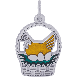 French Hens Charm Silver - 10-3903