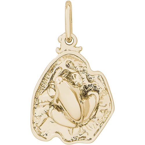 Frog On Lily Pad Charm 10K Gold - 10-8196