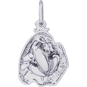 Frog On Lily Pad Charm Silver - 10-8196