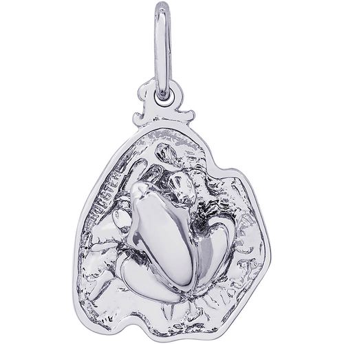 Frog On Lily Pad Charm Silver - 10-8196