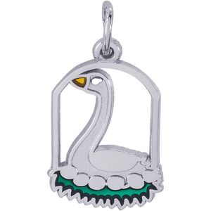 Geese A Laying Charm White Gold - 10-3906