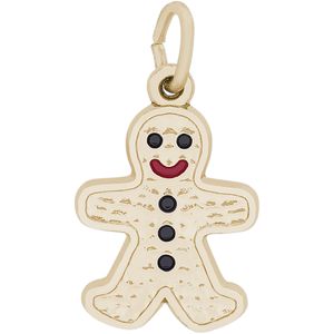 Gingerbread Man Charm Gold Plated - 10-2274