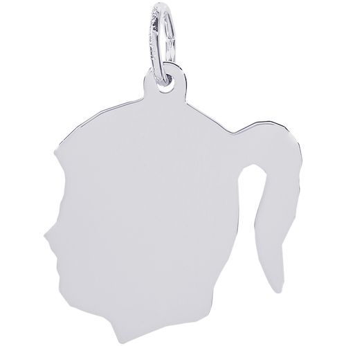 Girl Head Charm White Gold - 10-4430