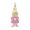Rembrandt Girl W/dress & Flower - Pink Charm - Gold Plated - 10-8424-1-GP