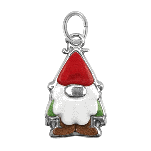 Rembrandt Gnome - Painted Charm - 14K White Gold - 10-1109-1-14KW
