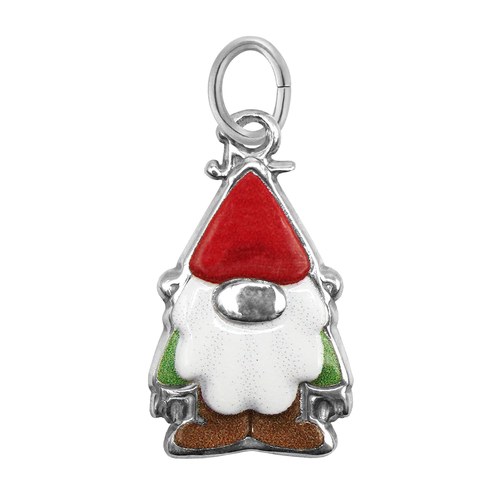 Rembrandt Gnome - Painted Charm - 14K White Gold - 10-1109-1-14KW
