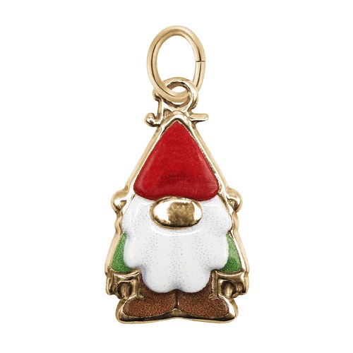 Rembrandt Gnome - Painted Charm - Gold Plated - 10-1109-1-GP