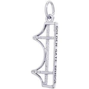 Golden Gate Bridge Charm White Gold - 10-3589