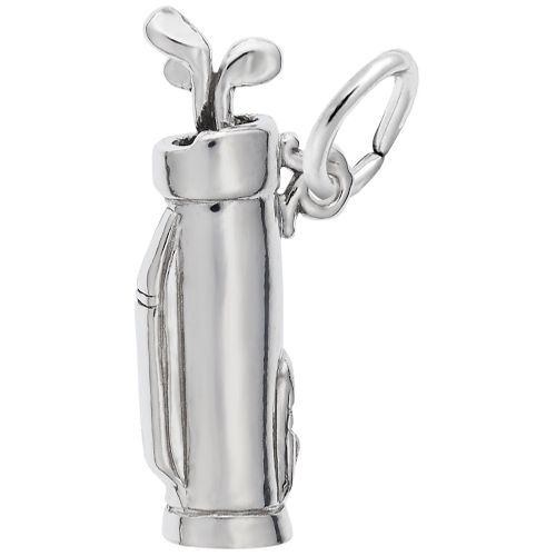 Golf Clubs Charm White Gold - 10-8199