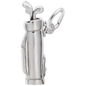 Golf Clubs Charm White Gold - 10-8199