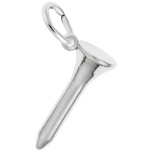 Golf Tee Charm White Gold - 10-3689