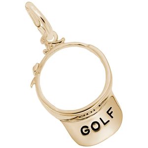 Golf Visor Charm-10K Gold - 10-8116