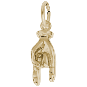 Good Luck Hand Symbol Charm 10K Gold - 10-1030