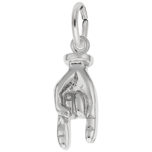 Good Luck Hand Symbol Charm Silver - 10-1030
