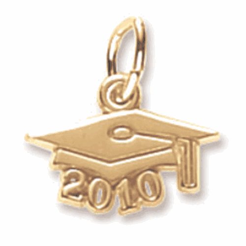 Graduation Cap 2010 Charm Gold Plated - 10-6740