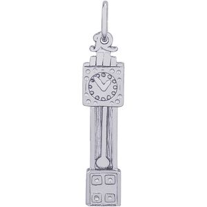 Grandfather Clock Charm White Gold - 10-3556