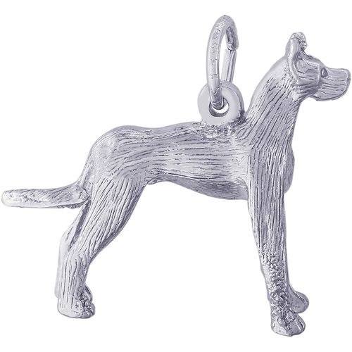 Great Dane Dog Charm Silver - 10-0272