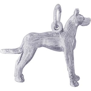 Great Dane Dog Charm Silver - 10-0272