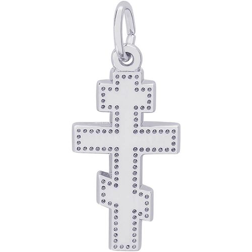 Greek Cross Charm White Gold - 10-3280