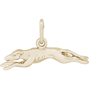 Greyhound Dog Charm Gold Plated - 10-6379