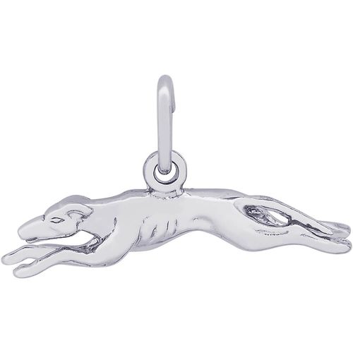Greyhound Dog Charm Silver - 10-6379