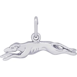 Greyhound Dog Charm Silver - 10-6379