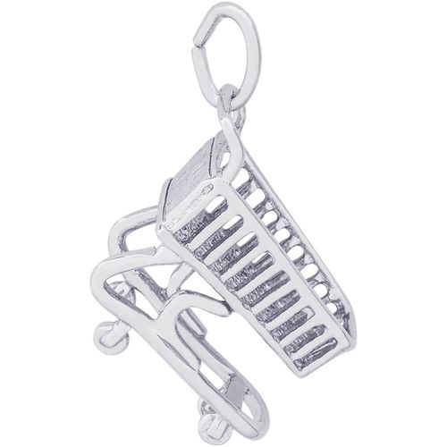 Grocery Cart Charm White Gold - 10-2989