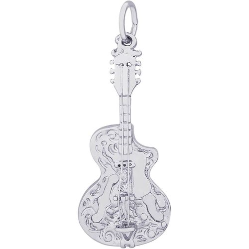 Guitar With Strings Charm White Gold - 10-8213