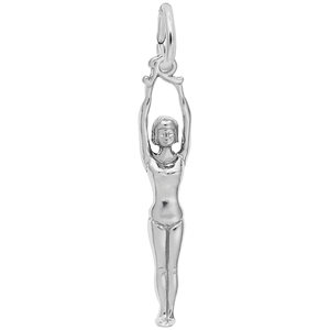 Gymnast Charm-White Gold - 10-8276