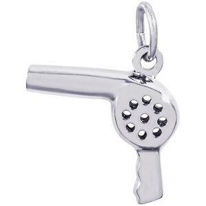 Hair Dryer Charm White Gold - 10-3927
